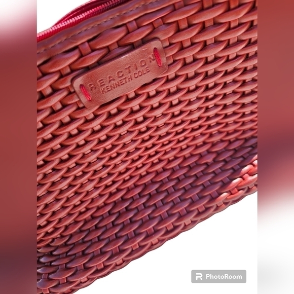 Kenneth Cole Reaction red basket weave purse. - Picture 2 of 8